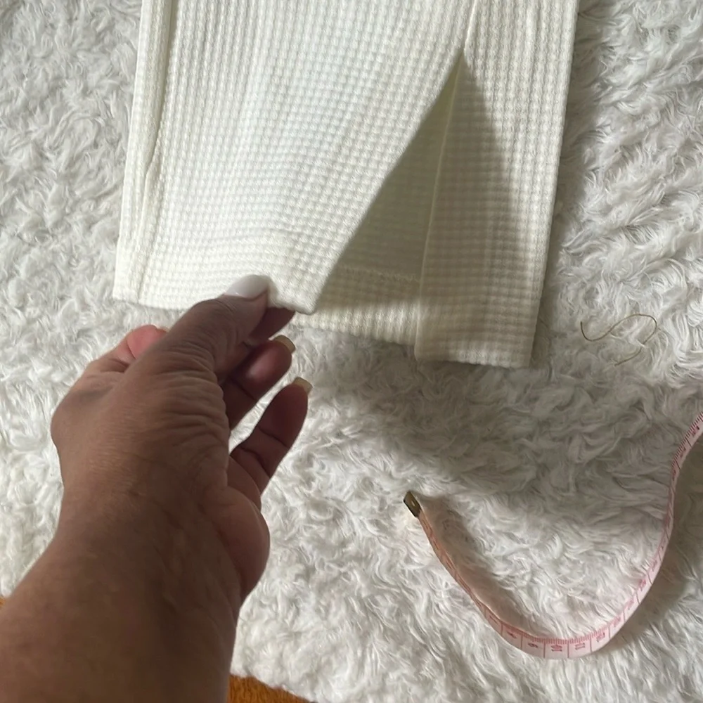 Maison d’Amelie White Ribbed Pants